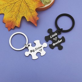 Jielahua Brother Sister keyring Set Brother and Sister Gifts Big Sister Little Brother keyring Set Gifts Family Gifts for Sister Brother Keyring Birthday Graduation Christmas Gifts for Sister Brother