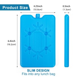 Set of 6 Ice Packs, Ice Packs for Cool Box or Cool Bag, Small, 200 ml, Ultra Thin Ice Pack Large for Cooler Carry Bag, 12 Hours Long Cooling Flat Cooling Elements, Ice Pack for Cooling, Compresses