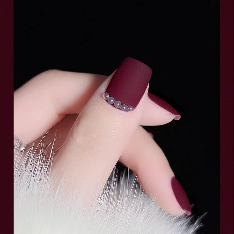 COSMOO Cherry Red Matte Nail Polish, Wine Red Quick Dry