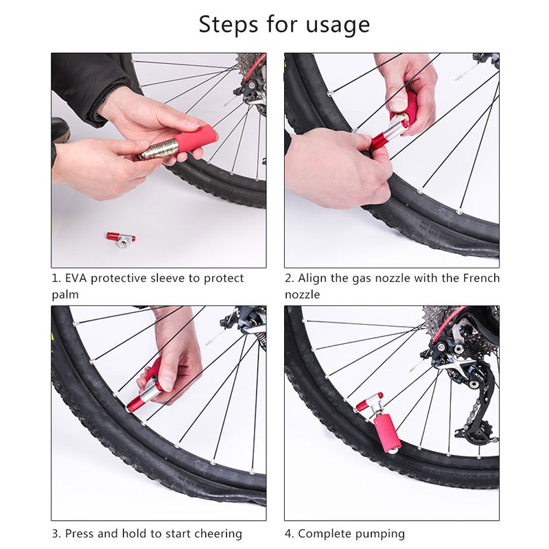 Bike Carbon Dioxide CO2 Mini Inflator Presta Valve Inflatable Mouth