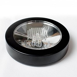 Electric Home Luminous Coaster Diameter 3.7 inches (9.5 cm), Thickness 0.9 inches (2.2 cm), LED Coaster, Black, Black, LED, Pedestal, Light Up Lighting, Cocktail Party, Bar, 7 Colors