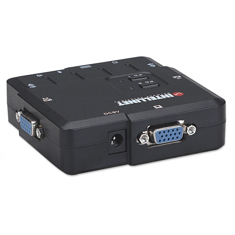 Intellinet 2 Port PS/2 KVM Switch with Cables and Audio