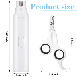 Lasnten 2 Pcs Bird Nail Grinder with Clipper Bird Nail Trimmer File Pet Grooming Tool for Parrot Budgerigars Parakeets Myna Conure Finches Lovebirds(White)