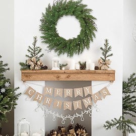 ASTNIC 22 Inch Artificial Christmas Cypress Wreath Winter Wreaths for Front Door Christmas Garland Green Wreath for Home Farmhouse Wall Window Porch Xmas Indoor Outdoor Decor (22 Inch)