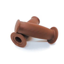 Beatus Tull Handle Grip, Motorcycle, Bike, 0.9 inch (22.2 mm), 0.1 inch (25 mm), Handle, Universal Grip, Left and Right Set, Barrel Type (Brown, Φ22.2 mm)
