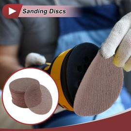 HEROFFIX 50 Pcs 5 Inch Abranet Sanding Mesh Anti-Clog Hook Loop Dust Free Net Sandpaper 100 Grit Brown Aluminum Oxide