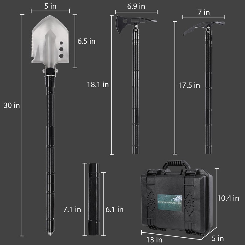 Survival Shovel Multitool 14-in-1 – Tactical Folding Shovel & Axe