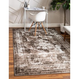 Unique Loom Sofia Collection Area Rug - Salle Garnier (10' x 14' 1" Rectangle, Light Brown/ Brown)
