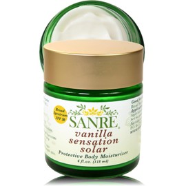 SanRe Organic Skinfood - Vanilla Sensation - Protective Body Moisturizer for All Skin Types - SPF 30 - 4 oz