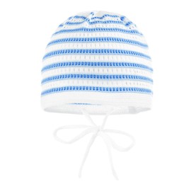 maximo Baby Boys Knitted Hat Striped Hat, Multicoloured (item white-summer blue 127)