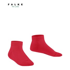 FALKE Unisex Kids Family K Sn Sustainable Cotton Low-Cut Plain 1 Pair Trainer Socks, Red Lipstick 8000, 6-8.5