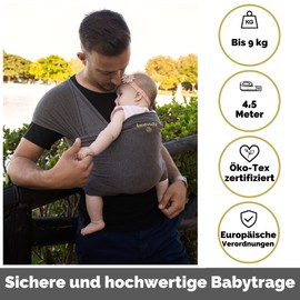 Amarsupiel Amarsupiel Bamboo Baby Sling Easy to Use Elastic Baby Carrier Oeko-Tex Bamboo Certificate Made in Germany