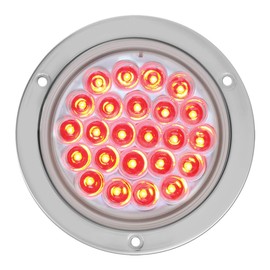 GG Grand General 78244 Red/Clear LED Light (4" Pearl Ss Rim and Pigtail, Lens)