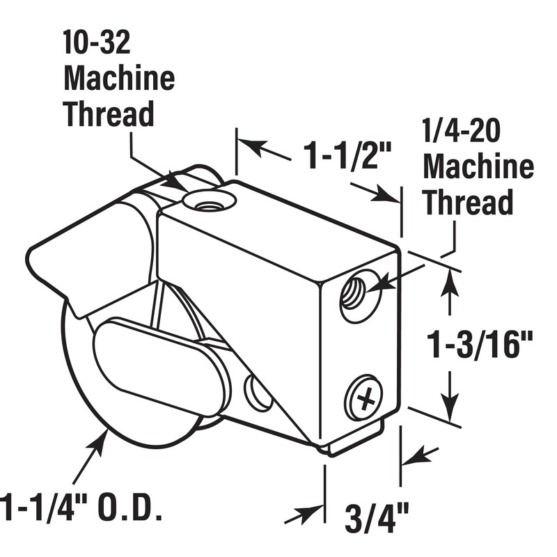Prime-Line D 1532 1-1/4 In. Steel Ball Bearing Sliding Roller