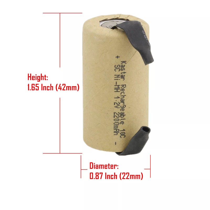 Kastar 15x SC Sub C 2200mAh 1.2V NiMH Rechargeable Battery