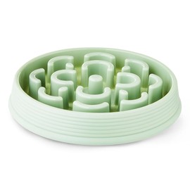 Slow Chow Dog Bowl, Green Medallion - Cat and Dog Slow Feeder, Food Bowl, Puzzle Cat, Feeder Insert Dish. (Pack of 2)