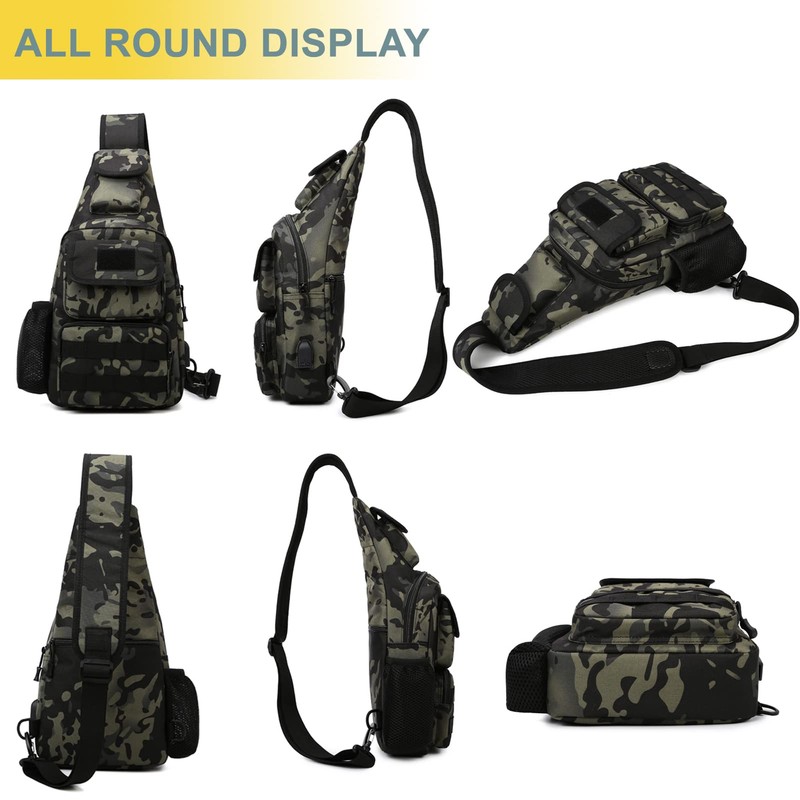 Tactical Shoulder Bag - 1000D Military Backpack Outdoor Daypack Chest