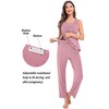 SWOMOG Maternity Nursing Robe Set 3 PCS Postpartum Breastfeeding Pajamas