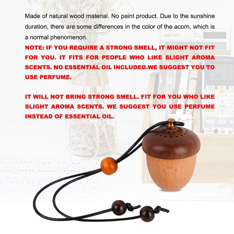 RoyAroma Wooden Acorn Essential Oil Car Diffuser Air Freshener Hang