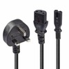 Lindy 2.5m UK Mains 3 Pin Plug to IEC C13