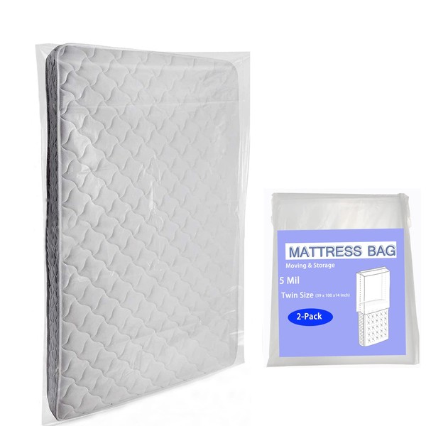 2 PACK Twin Mattress Bag for Moving and Storage,5 Mil