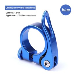 Bike Seat Post Lock Clamp,Aluminium Alloy Bicycle Seatpost Collar,Quick Release Seatpost Clamp for MTB Road Casual Bike(Blue,31.8mm)