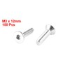 sourcing map 100pcs 304HC Stainless Steel Hex Countersunk Flat Bolts