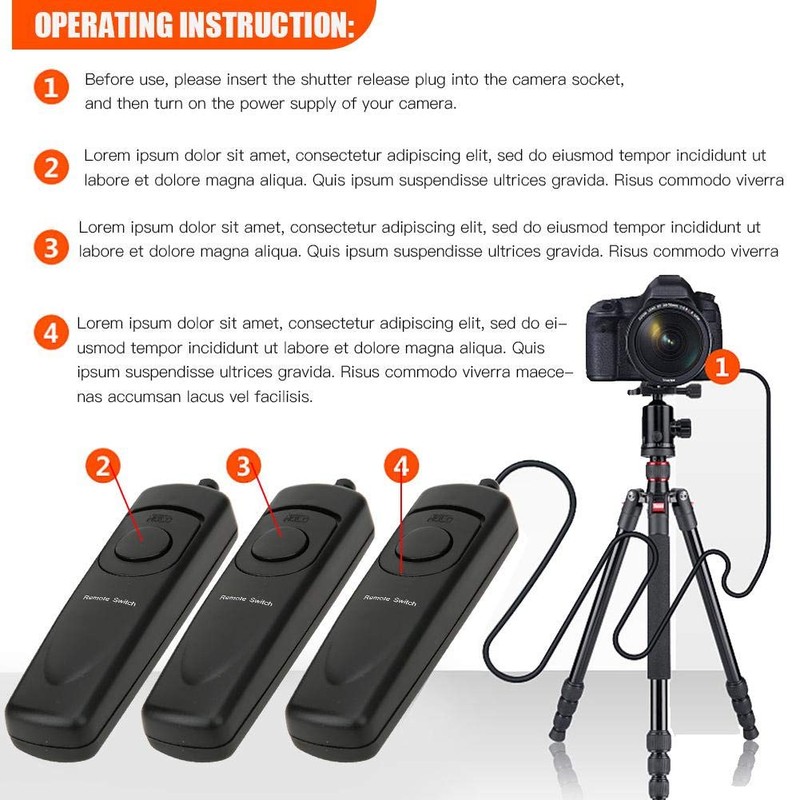 VBESTLIFE MC-30 SLR 90cm Long Shutter Release Shutter Release for