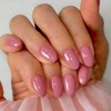SXVME Uñas postizas cortas de gel suave, 32 piezas, 16