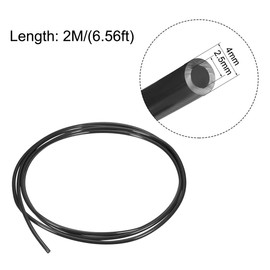 sourcing map Pneumatic Air Hose 4 mm (0.16 Inch) Outer Diameter x 2.5 mm (0.1 Inch) Inner Diameter 2 m (6.56 Feet) PU Polyurethane Air Compressor Hose Tube Black