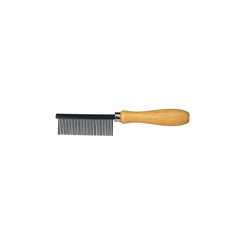 Redecker Stainless Steel Metal Comb with Varnished Wooden Handle, 7-1/8-Inches,