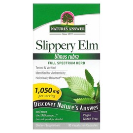 Nature's Answer Slippery Elm 350mg | 90 Vegetarian Capsules | Herbal Supplement for Digestive Support, Throat Comfort & Overall Wellness