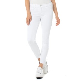 Liverpool Abby Women's Ankle Skinny Stretch Jeans Mid Rise 28" Inseam, Bright White, 6