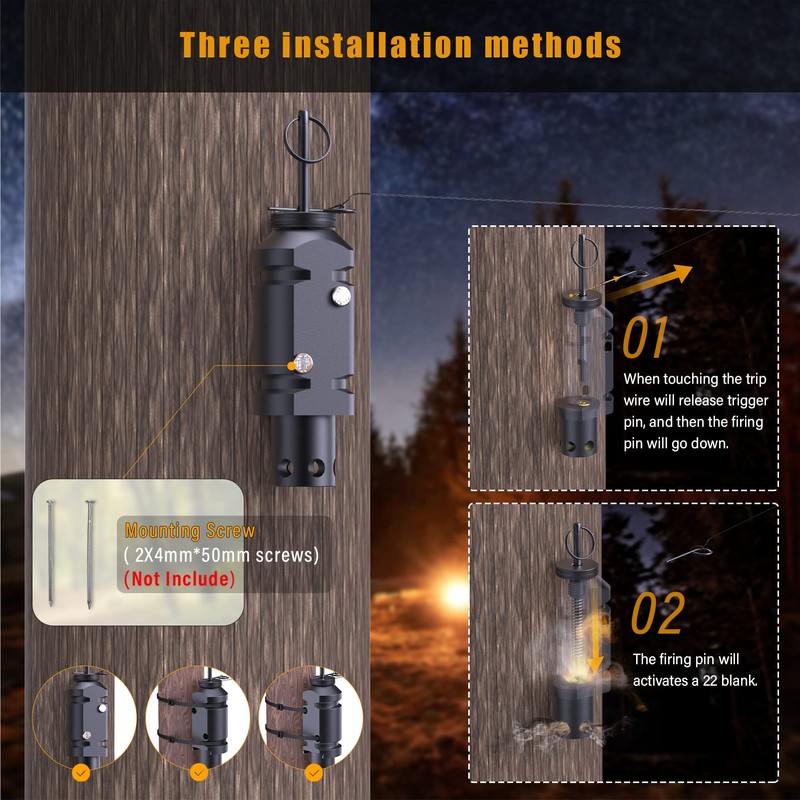Trip Alarm 12 Gauge Camping Device, Camping Safety Trip Alarm/Bear