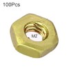 TA-VIGOR 100Pcs Hex Nuts, M2 Self Locking Nuts, Brass Machine