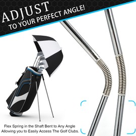 G4Free Golf Bag Umbrella for Club Protection Flex Umbrella (Black/White)