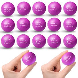 60 Pieces Motivational Stress Balls for Adults Colorful Stress Ball with Inspirational Quotes Small Foam Toys Anger Management Tension Ball Relief for Kids Adults (Purple)