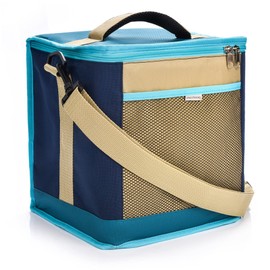 Insulated Thermal Cool Bag Large Box Picnic Camping Food Drink Lunch Festival Food Hot Cold (FRIGID 12,5L, Blue/Grey)