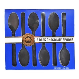 Candy Retailer Chocolate Spoons, Candy Hot Chocolate Stirring Edible Spoons, Gourmet Cocoa Edible Spoon Stirrers, Non-GMO, 2.12 Oz (6 Spoons per Box) (Dark Chocolate, 1 Pack)