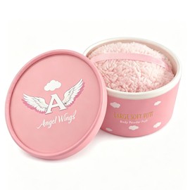 Pink Body Powder Container with 5.5" Large Powder Puff - 1 Pack, Gift Set