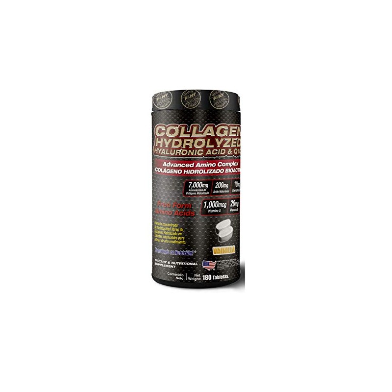 COLÁGENO ÁCIDO HIALURÓNICO Y Q10 180 TABLETAS MASTICABLES VAINILLA COLLAGEN