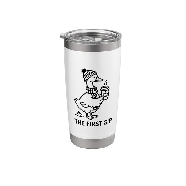Silly Goose Drinking Pumpkin Spice Latte, The First Sip Stainless