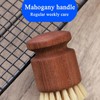 Dish Scrub Brush with Holder - Ergonomic Wooden Kitchen Cleaning