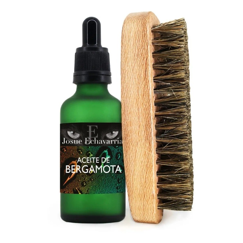 Kit Aceite Bergamota 50 Ml Cepillo Café Militar Tallado A