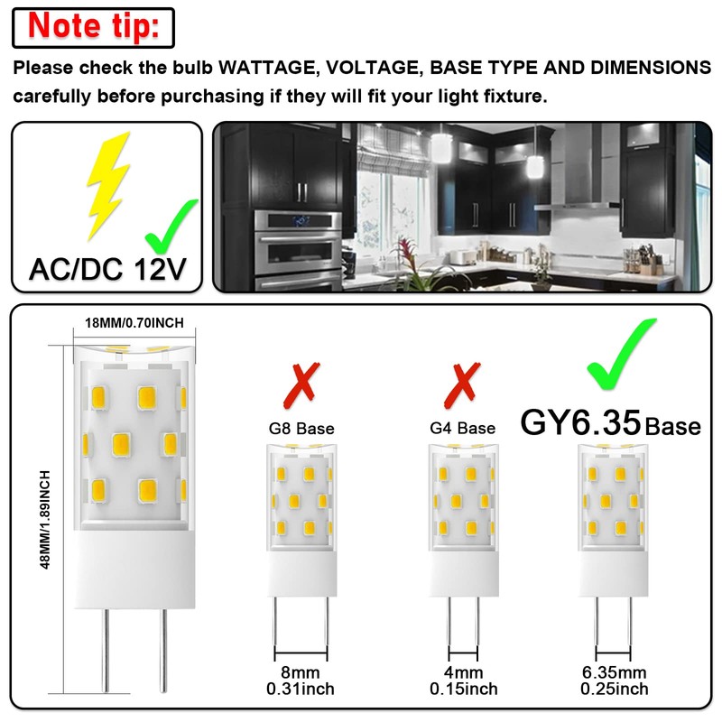 GY6.35 LED Bulb 5W Equivalent to 50W Bi-pin Base Halogen