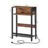 CHOEZON Narrow Side Table with Charging Station, Skinny End Table,
