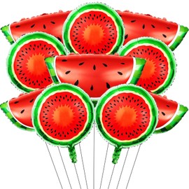 10PCS Large Watermelon Balloons Watermelon Foil Balloons Cartoon Fruit Balloons for Watermelon Party Decorations Summer Themed Birthday Baby Shower Wedding Party Decoration Supplies