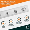 Wall Mounted Key Rail Rack Hanger Holder with 4 Hooks