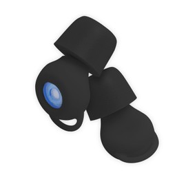 FSC Memory Foam Earplugs with Earpiece – Super Soft, Reusable Hearing Protection in Flexible Silicone for Sleep, Noise Sensitivity - 4 Ear Tips in S/M – Noise Reduction (Black, Medium)