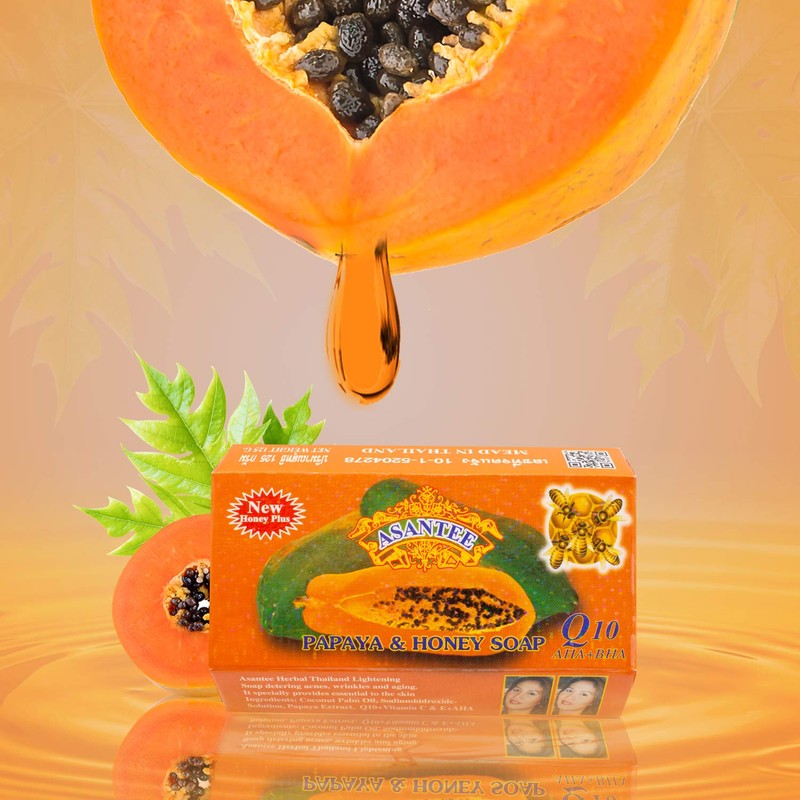 ASANTEE PAPAYA & HONEY Soap Bars with Vitamin C,E and